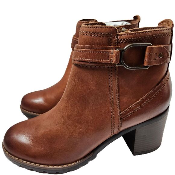 Clarks Leda Strap Side-Zip Boots – Women’s Size 9.5 Mahogany Side-Zip Boot - Picture 1 of 12